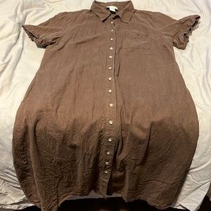 Appleseed button up dress with pockets